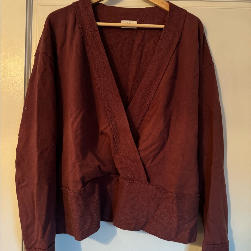 Split neck sweatshirt